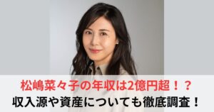 松嶋菜々子　年収