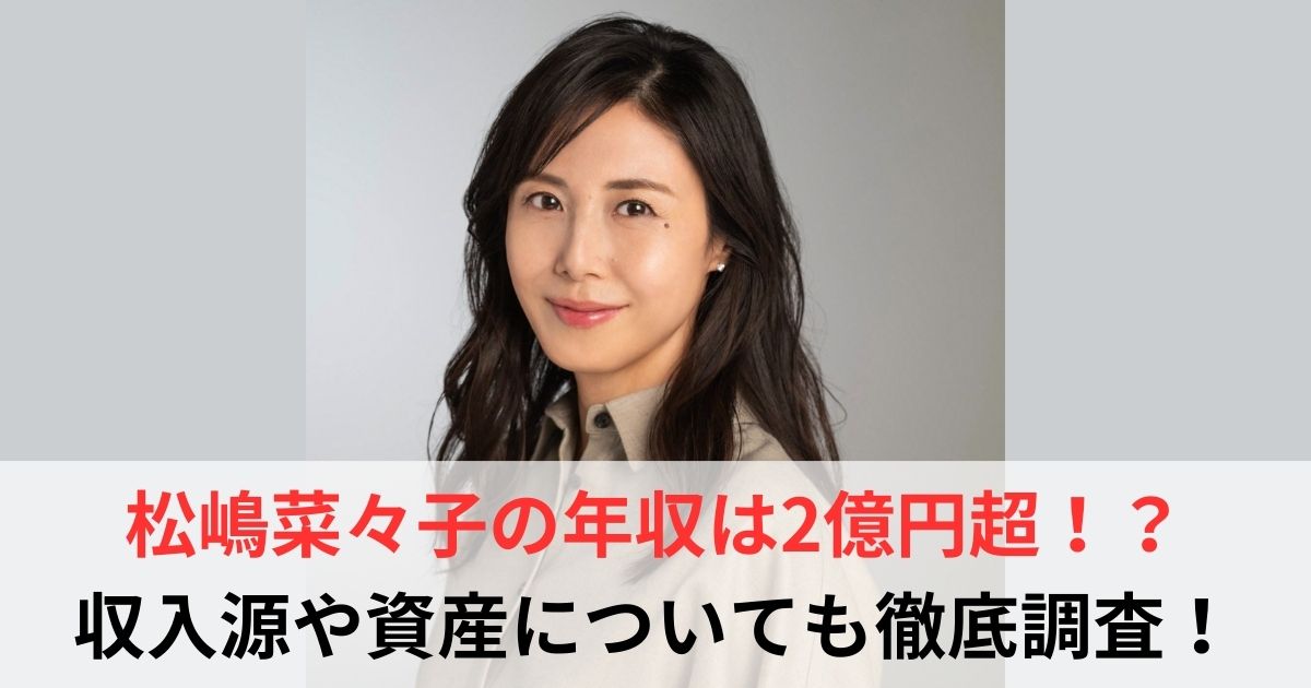 松嶋菜々子　年収