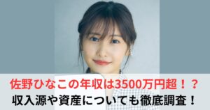 佐野ひなこ　年収